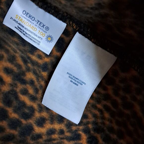 Land's End Women Cheetah Print Pullover 1/4 Zip Front Fleece Sweater M - Picture 8 of 11